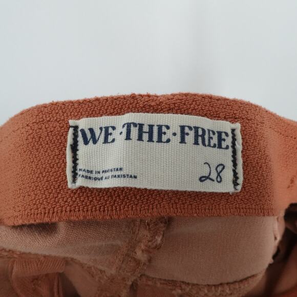 We the Free Pants Womens 28 Coral Corduroy‎ Straight Leg Side Zip Boho Western - Picture 3 of 12